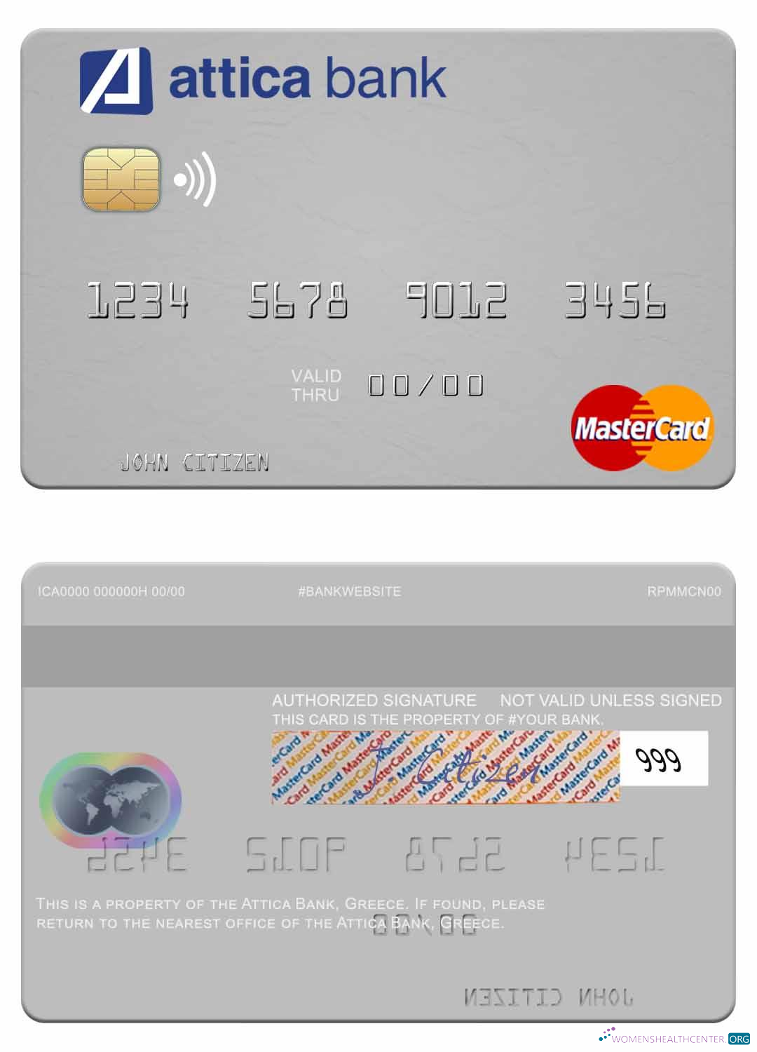 Download Greece Attica Bank mastercard Photoshop template